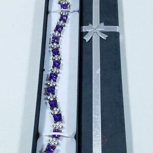 Sterling Silver w/Purple Clear Stones